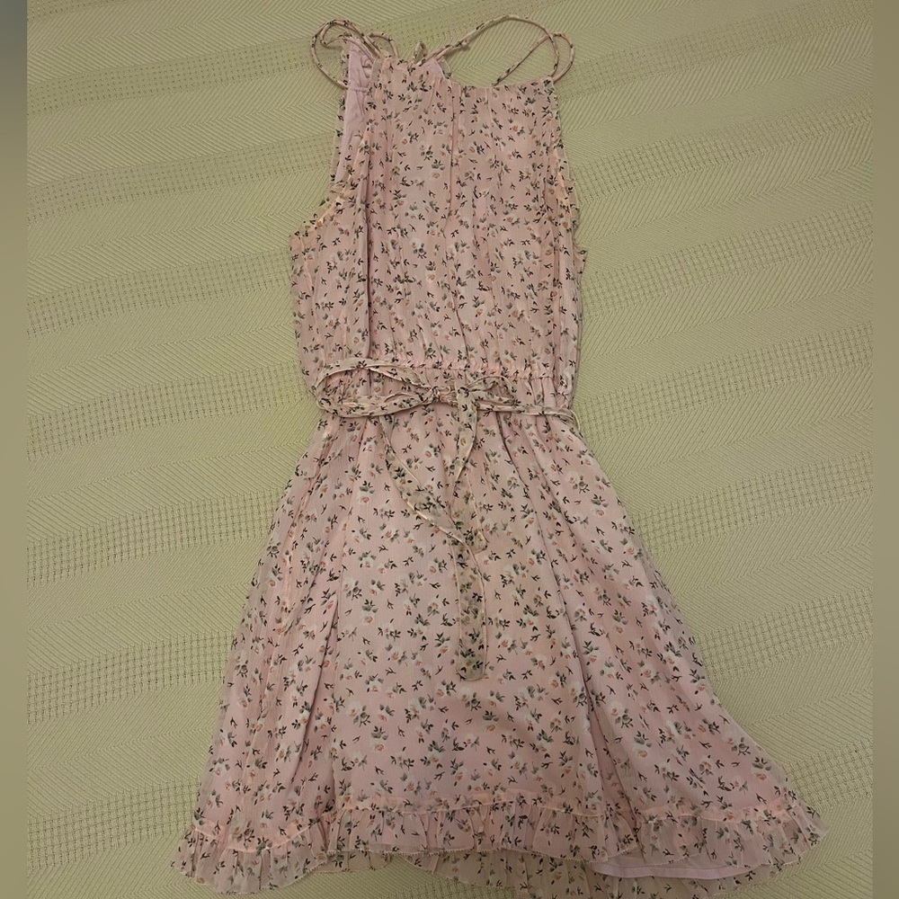 Light pink sundress with floral print